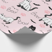 Papier Cadeau Cute Ghost Cats Halloween (Coin)
