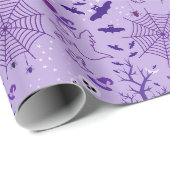 Papier Cadeau Cute ghost Halloween Elegant purple (Coin rond)