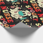 Papier Cadeau Cute Ghost Nurse Halloween Graphisme Retro Pastels (Coin)