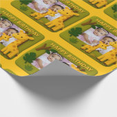 Papier Cadeau Cute Giraffe Anniversaire Photo personnalisable (Coin)