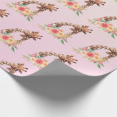 Papier Cadeau Cute Giraffe Aquarelle Maman & Bébé (Coin)