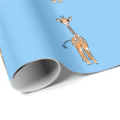 Papier Cadeau Cute Giraffe drawing, safari animals (Coin rond)