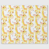 Papier Cadeau Cute Giraffe Jungle Nursery Baby New Born Gift (Plat)