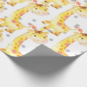 Papier Cadeau Cute Giraffe Jungle Nursery Baby New Born Gift (Coin)