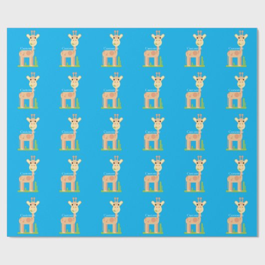 Papier Cadeau Cute Giraffe Munching Thunder_Cove (Plat)