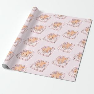 Papier Cadeau Cute Girl Bear lecture Shojo Manga sur Cosy Bed