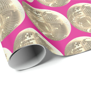 Papier Cadeau Cute Girl Hot Rose Gold Disco Mirrorball