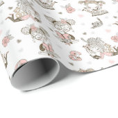 Papier Cadeau Cute Girls Lecture Livres Idées Cadeaux (Coin rond)