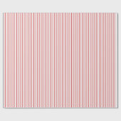 Papier Cadeau Cute Girly Red and Pink Candy Cane Pinstripe (Plat)
