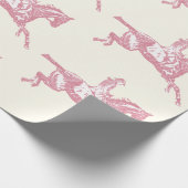 Papier Cadeau Cute Girly Rose Rose Or Équitation Équitation (Coin)