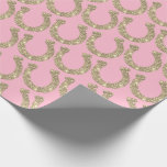 Papier Cadeau Cute Glam Horseshoe Gold Parties scintillant rose<br><div class="desc">Chandail à cheval pour l'équitation de l'ouest,  pays,  coeur fille,  rose esthétique,  pour doux 16,  décoration de bachelorette ou de fête d'anniversaire,  artisanat,  enveloppement cadeau... </div>