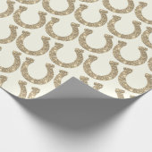Papier Cadeau Cute Glam Horseshoe Gold White Parties scintillant (Coin)