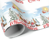 Papier Cadeau Cute Gnome (Coin rond)