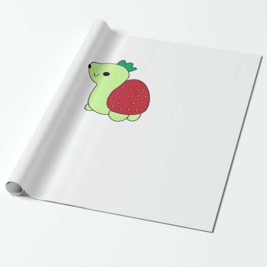 Papier Cadeau Cute green blushing strawberry turtle Classic T-Sh (Déroulé)