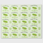 Papier Cadeau Cute Green Tree Frog Nom du Motif Âge Anniversaire (Plat)