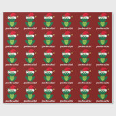 Papier Cadeau Cute Grenouille de Noël (Plat)