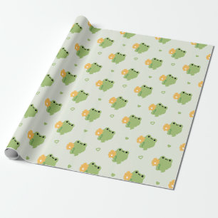Papier Cadeau Cute grenouille romantique