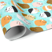 Papier Cadeau Cute Guinea Pig Pattern (Coin rond)