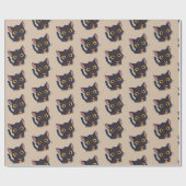 Papier Cadeau Cute Halloween Chat noir - Cadeau pour enfants (Plat)