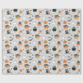 Papier Cadeau Cute Halloween Chats et Fantômes Motif (Plat)