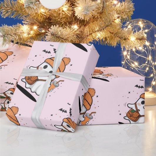 Papier Cadeau Cute halloween fantôme (Vacances)