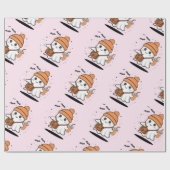 Papier Cadeau Cute halloween fantôme (Plat)