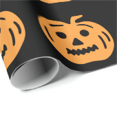 Papier Cadeau Cute Halloween Jack-o'-lantern Orange Black Motif (Coin rond)