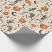 Papier Cadeau Cute Halloween Skeleton Pumpkin Fall gift (Coin)