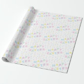 Papier Cadeau Cute Happy Easter Word Confetti Pattern (Déroulé)