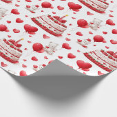 Papier Cadeau Cute Heart Birthday, Valentine Celebration Pattern (Coin)