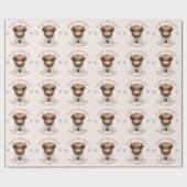Papier Cadeau Cute Highlands Scottish Cow (Plat)