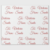 Papier Cadeau Cute Holiday Christmas To And From Personalized (Plat)