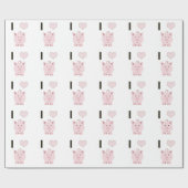 Papier Cadeau Cute I coeurs Desgin (Plat)