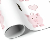 Papier Cadeau Cute I coeurs Desgin (Coin rond)