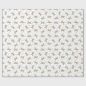 Papier Cadeau Cute Illustrated Christmas Candy Cane Bow Pattern (Plat)