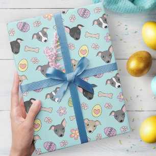 Papier Cadeau Cute Italien Greyhound OEufs de Pâques Motif de de