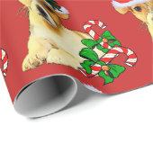 Papier Cadeau Cute Jack Russell Terrier Noël (Coin rond)