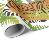 Papier Cadeau Cute Jungle Animaux Safari Garçon | Fille (Coin rond)