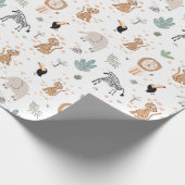 Papier Cadeau Cute Jungle Rainforest Animaux Motif (Coin)