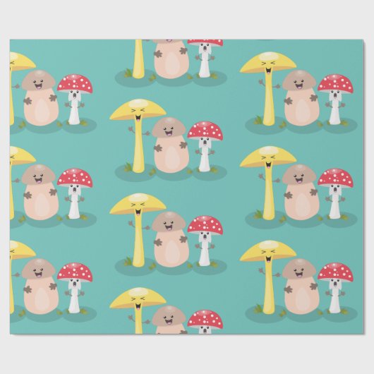 Papier Cadeau Cute kawaii champignon champignon toadstool (Plat)