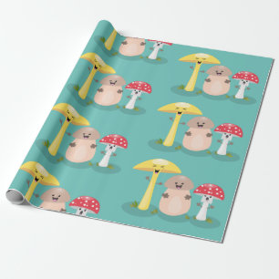 Papier Cadeau Cute kawaii champignon champignon toadstool