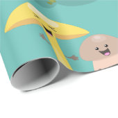 Papier Cadeau Cute kawaii champignon champignon toadstool (Coin rond)