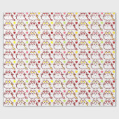 Papier Cadeau Cute Kawaii Chats et Coeurs Motif (Plat)