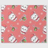 Papier Cadeau Cute Kawaii Christmas Kitty (Plat)