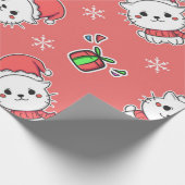 Papier Cadeau Cute Kawaii Christmas Kitty (Coin)