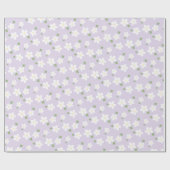 Papier Cadeau Cute Kawaii Classique Fleur Blanche Florale Modern (Plat)