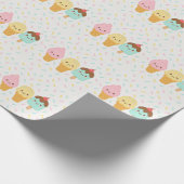 Papier Cadeau Cute Kawaii Ice Cream Party Wrapping Paper (Coin)