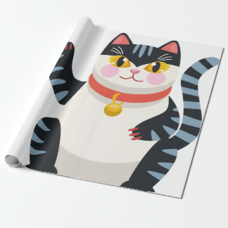 Papier Cadeau Cute Kawaii Japanese Aesthetic Cat Wrapping Paper 