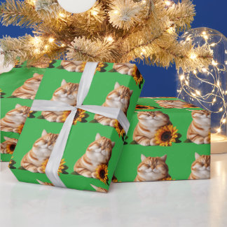 Papier Cadeau Cute Kawaii Japanese Aesthetic Cat Wrapping Paper 
