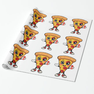 Papier Cadeau Cute Kawaii Pizza Wrapping Paper for Kids Birthday
